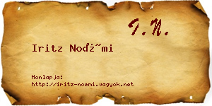 Iritz Noémi névjegykártya